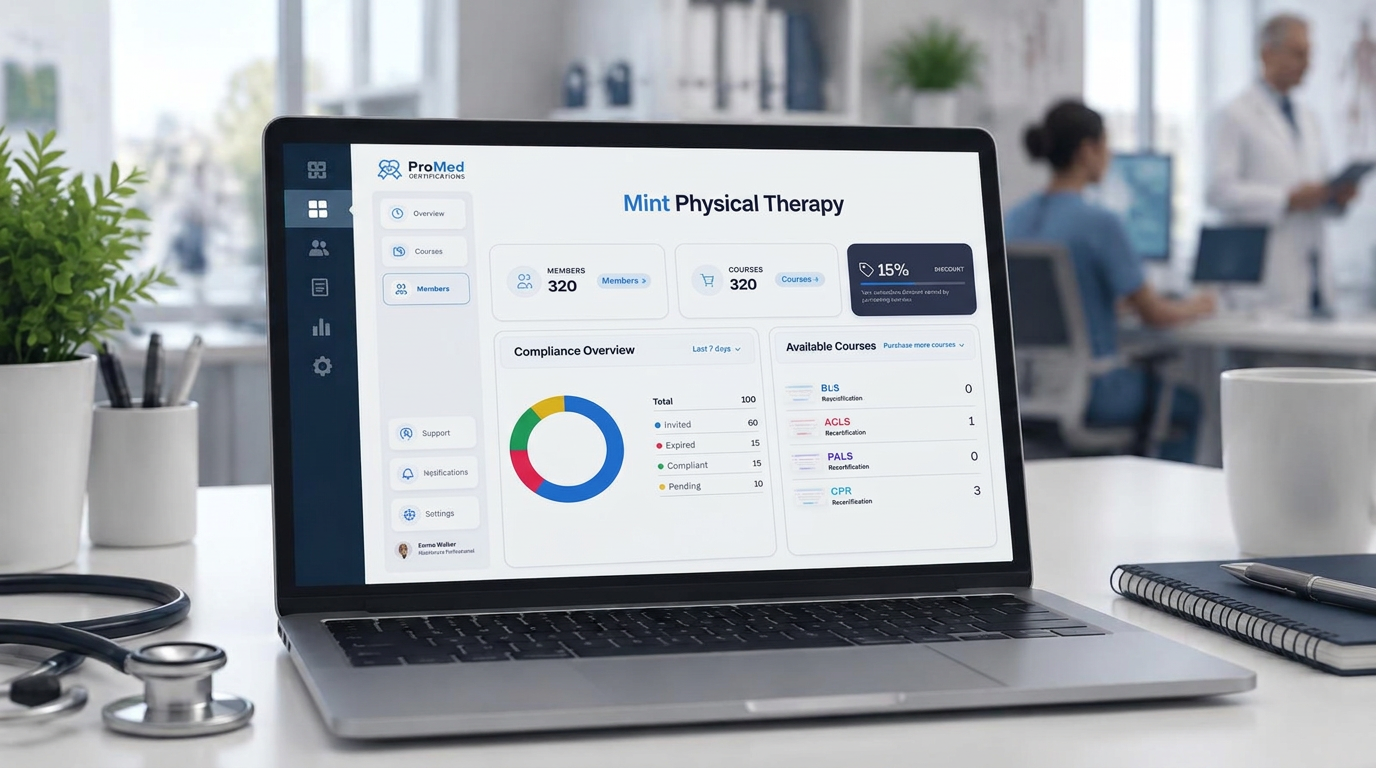 ProMed group certification portal dashboard